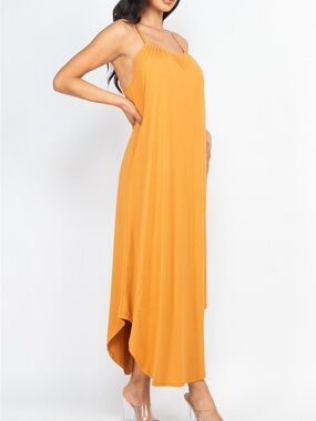 Spaghetti Strap Maxi Dress in Mustard